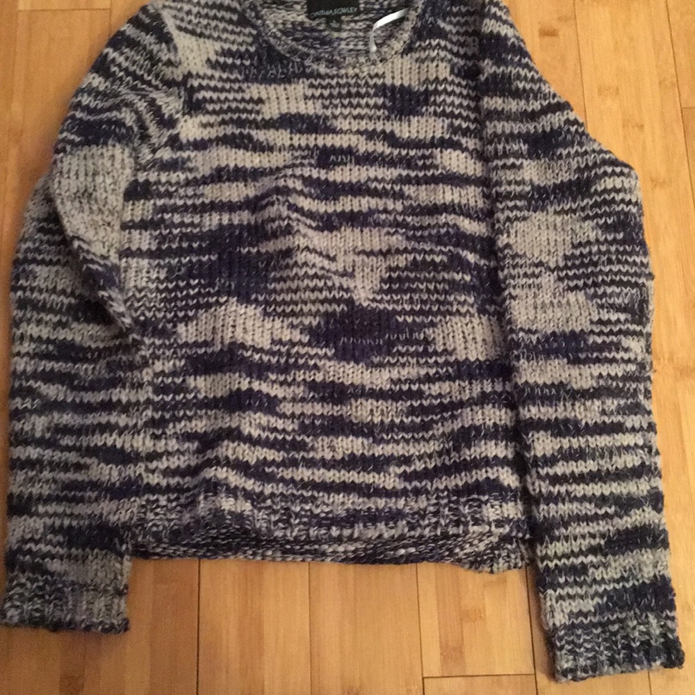 Cynthia Rowley Navy/Grey space dye sweater